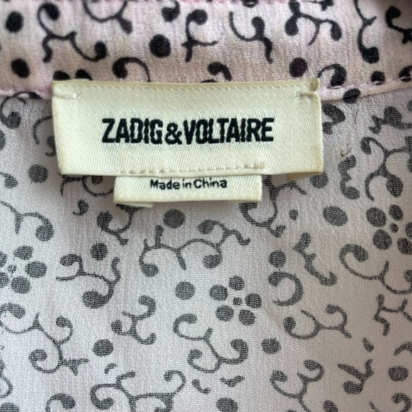 Zadig & Voltaire Tweet Goa Shirt/Blouse in Pink. Size M - Picture 7 of 8